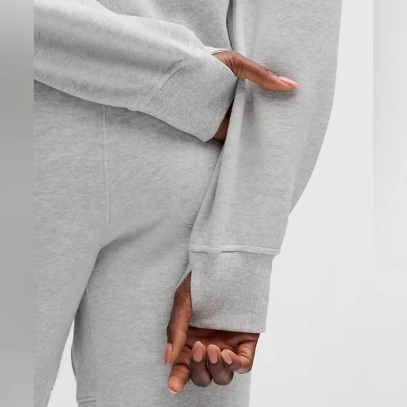 Part of MATCHING SET Lululemon Gray Sweatshirt Scuba Oversized Half-Zip Hoodie - Picture 6 of 9